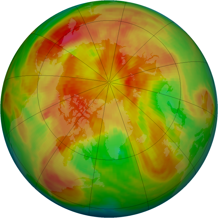 Arctic ozone map for 18 April 1983